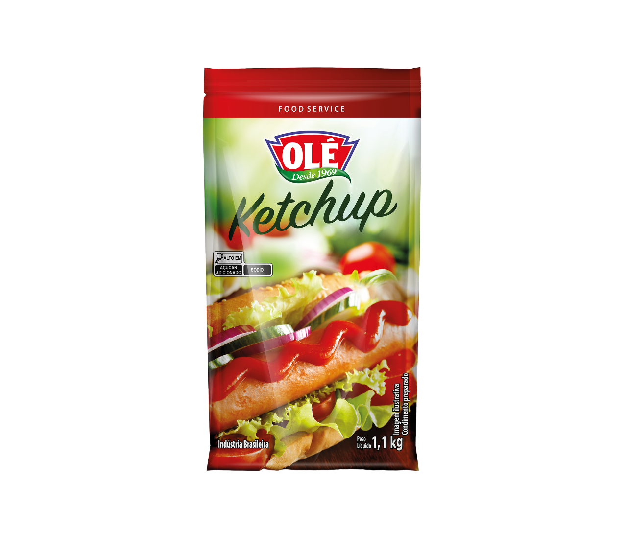 Ketchup em Sachê Olé 1100g Caixa com 12 unidades