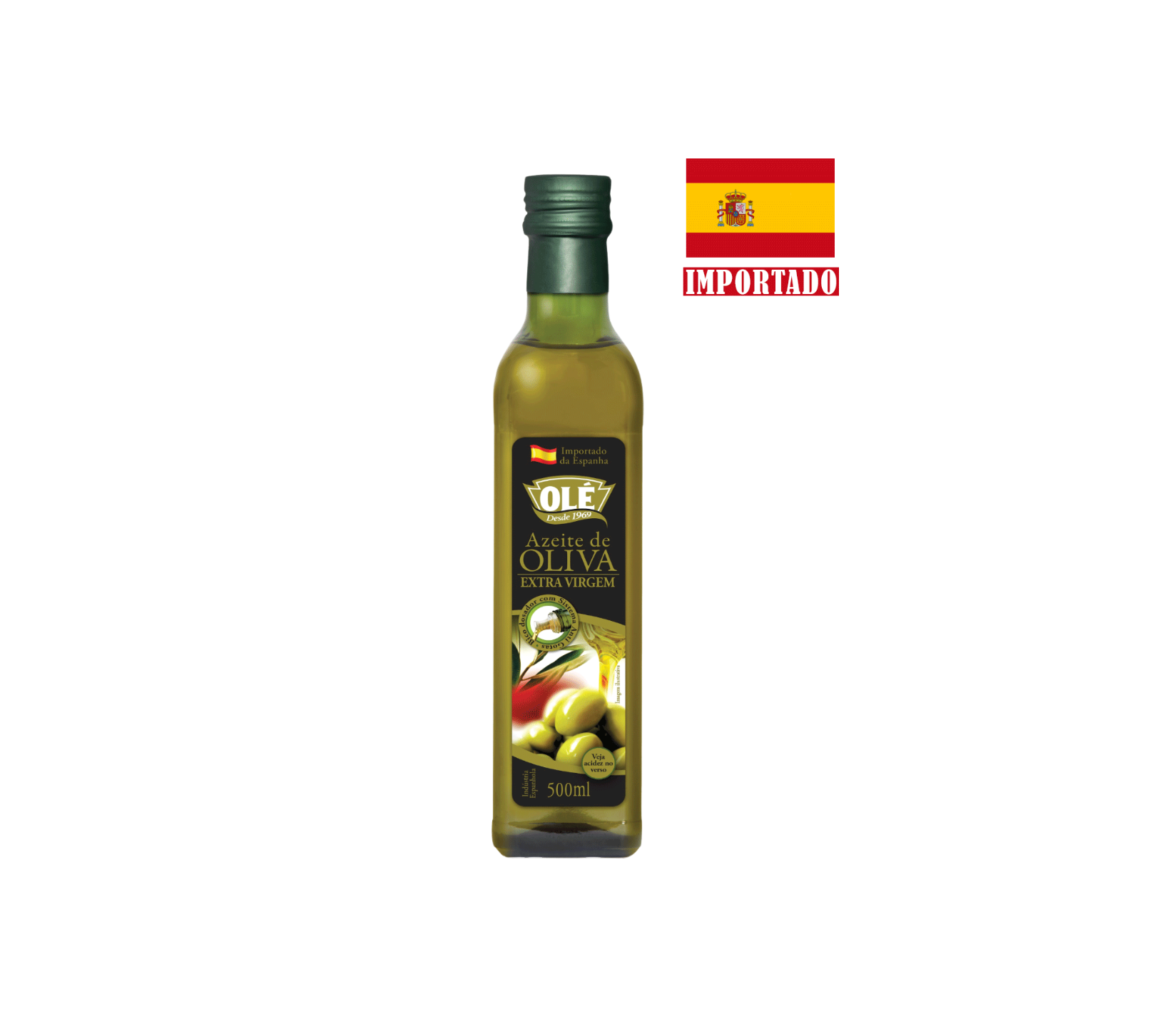 ACEITE DE OLIVA (ESPAÑA) EN FRASCO DE VIDRIO OLÉ 500ML CAJA CON 12 UNIDADES