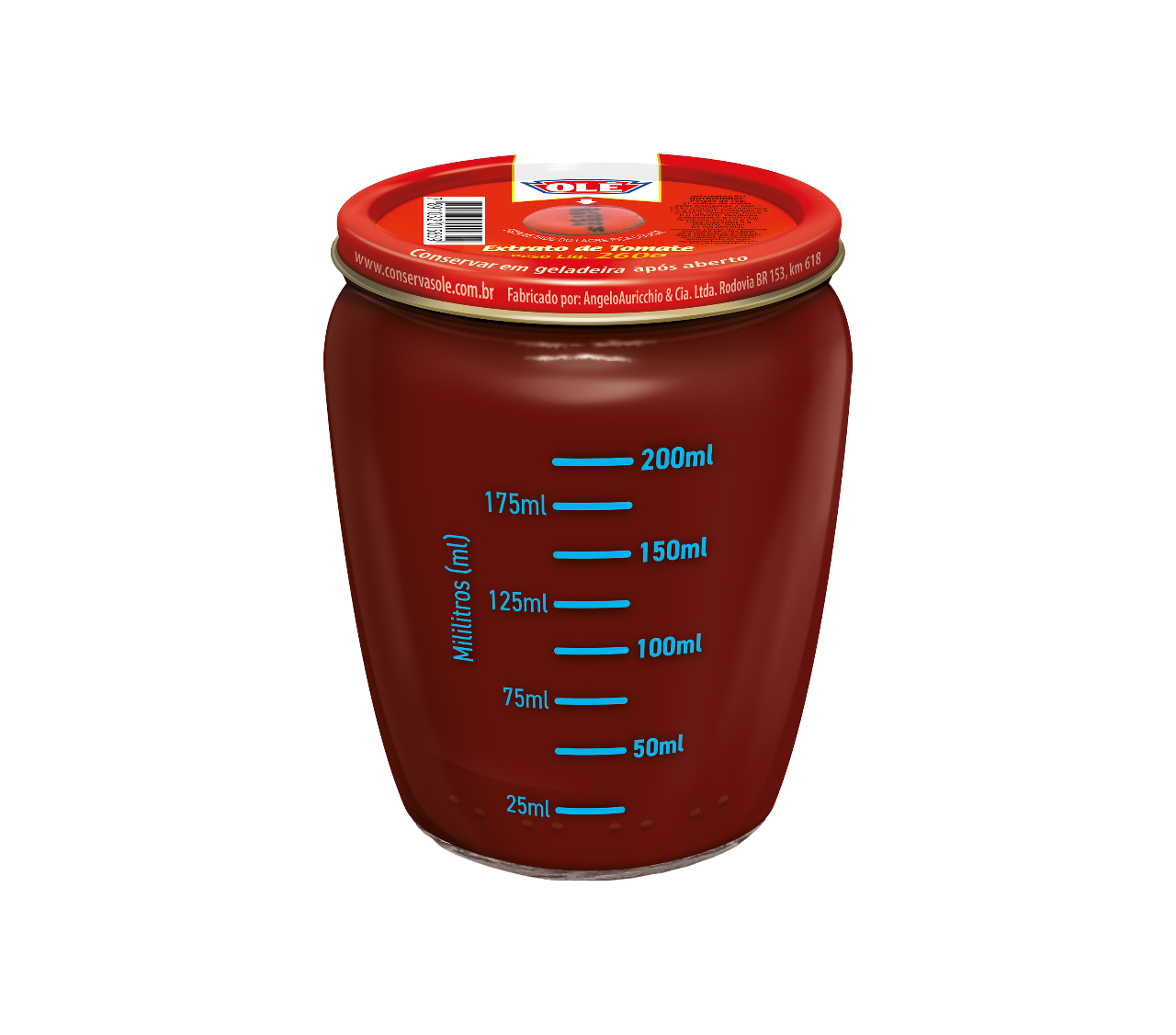 Decorated Tomato Extract in Cup Olé 260g Box of 12 units