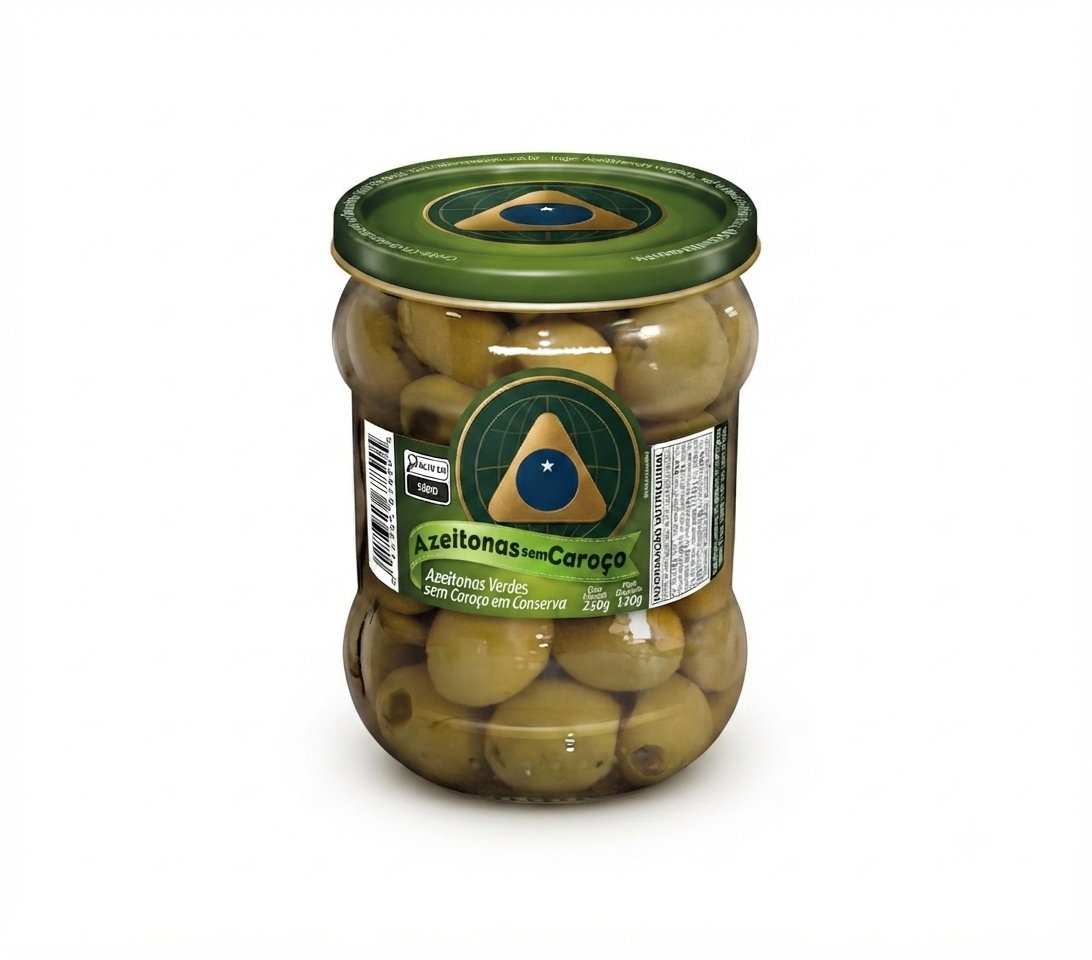 Azeitona Verde Sem Caroço  120G Vidro