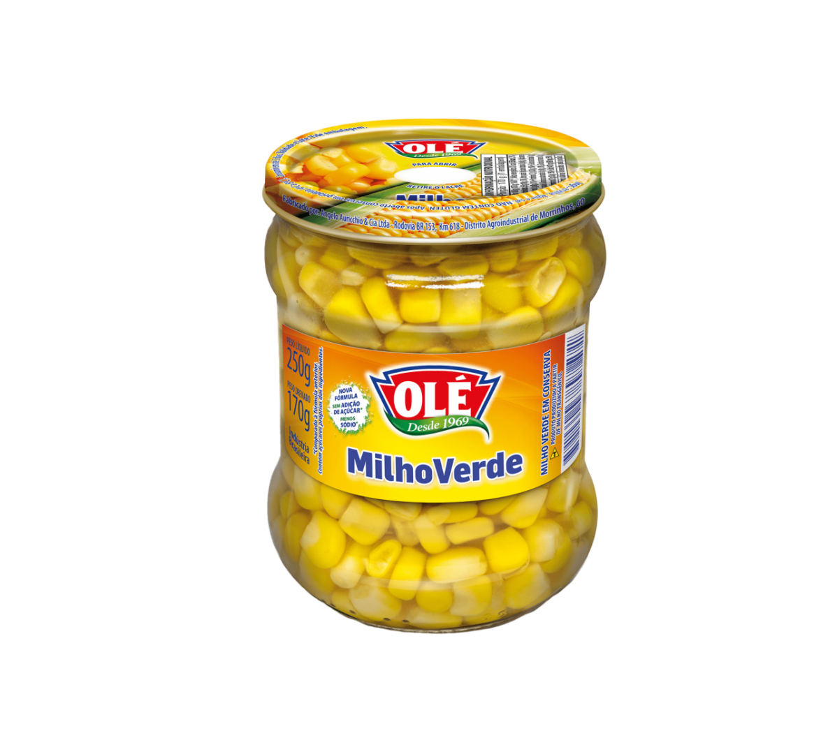 Sweet Corn In Glass Jar Olé 170G Box Of 12 Units