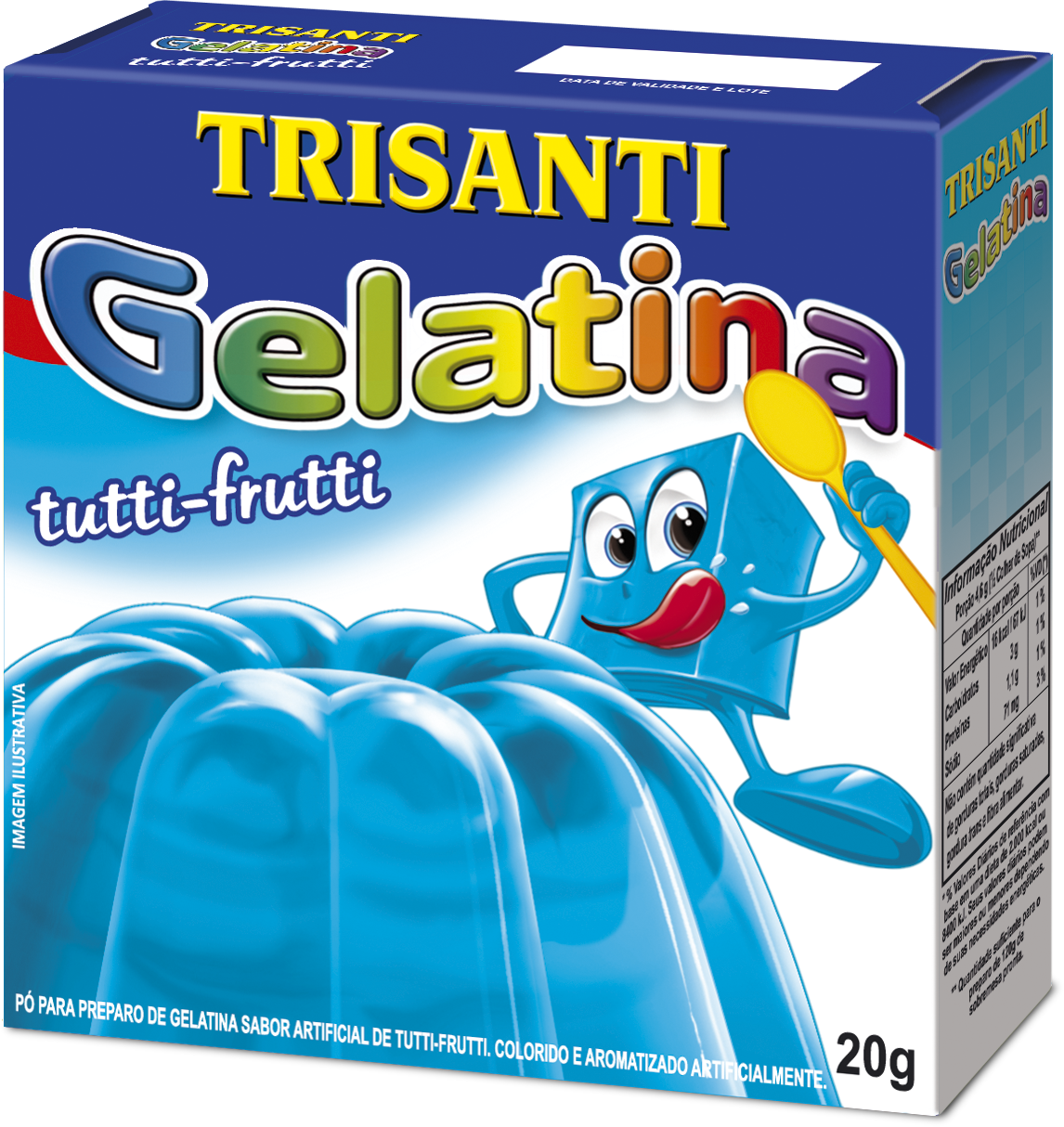 GELATINA SABOR TUTTI FRUTTI TRISANTI 20G