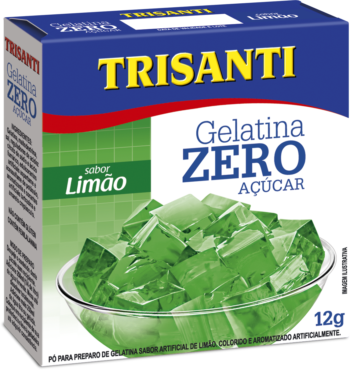 GELATINA SIN AZÚCAR SABOR LIMÓN TRISANTI 12G
