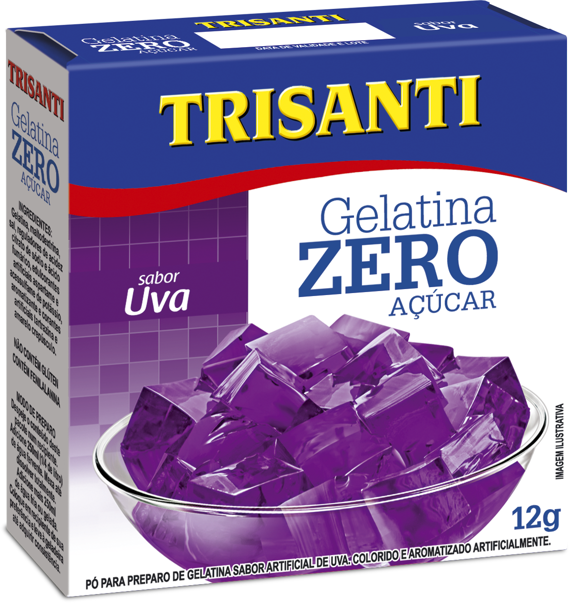 GELATINA SIN AZÚCAR SABOR UVA TRISANTI 12G