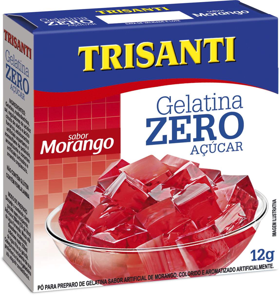 GELATINA SIN AZÚCAR SABOR FRESA TRISANTI 12G