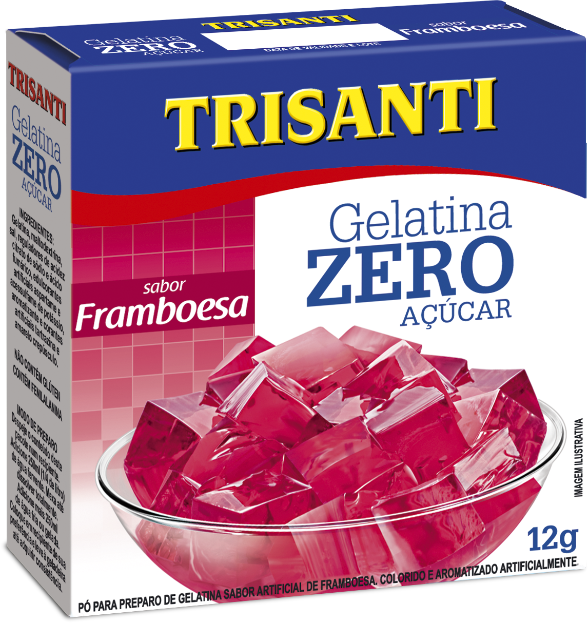 GELATINA SIN AZÚCAR SABOR FRAMBUESA TRISANTI 12G