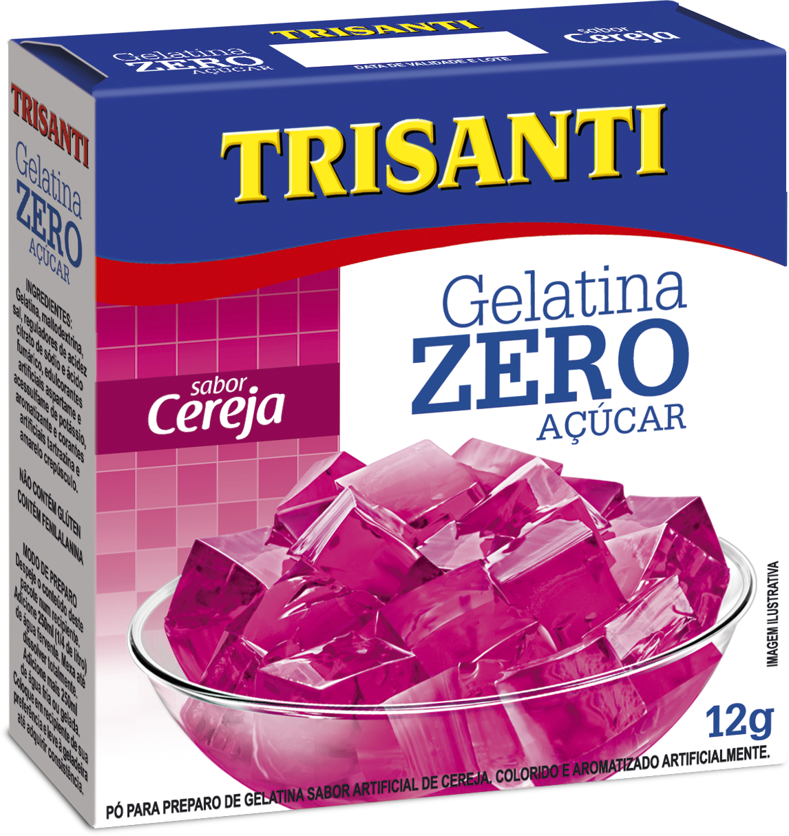 GELATINA SIN AZÚCAR SABOR CEREZA TRISANTI 12G