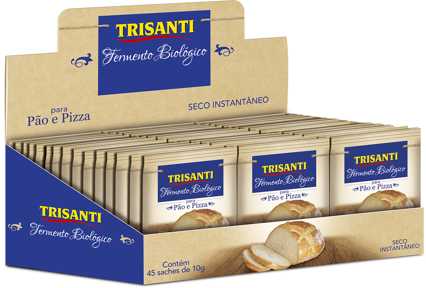 Fermento Biológico Trisanti 10g Sachê (Display 4x45)