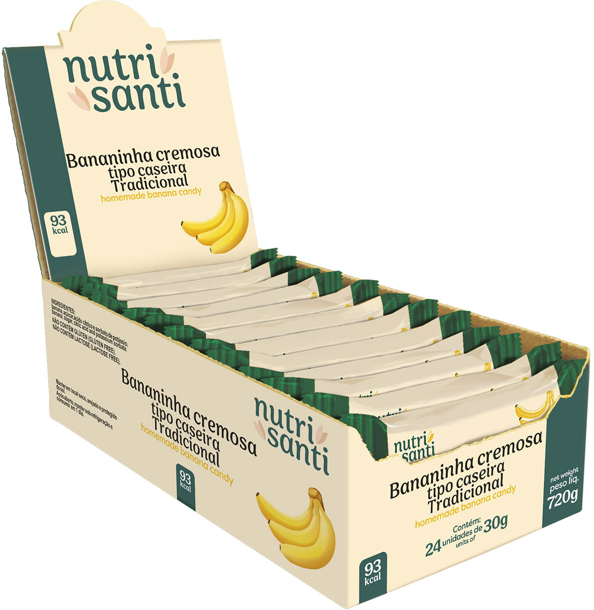 DISPLAY BANANITA CREMOSA TRADICIONAL TRISANTI 30G (DISPLAY 04X24)