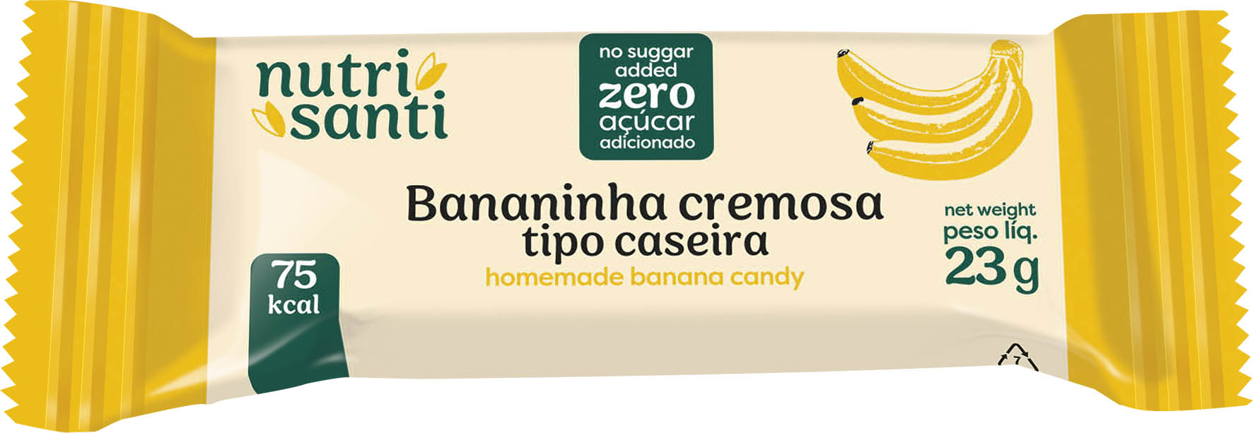 Pounch Bananinha Cremosa Zero Adição de Açúcar Trisanti 23g