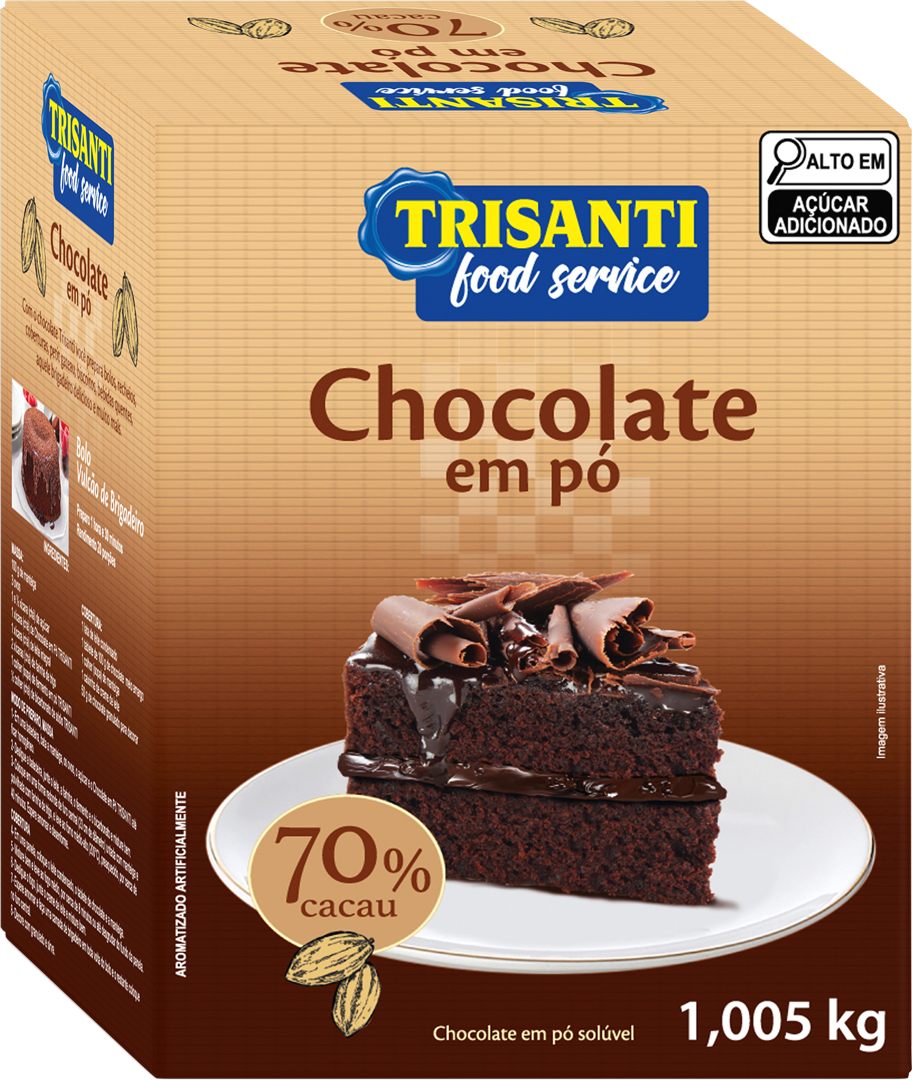 CHOCOLATE EN POLVO 70% CACAO TRISANTI (FOOD SERVICE - USO PROFESIONAL) 1KG