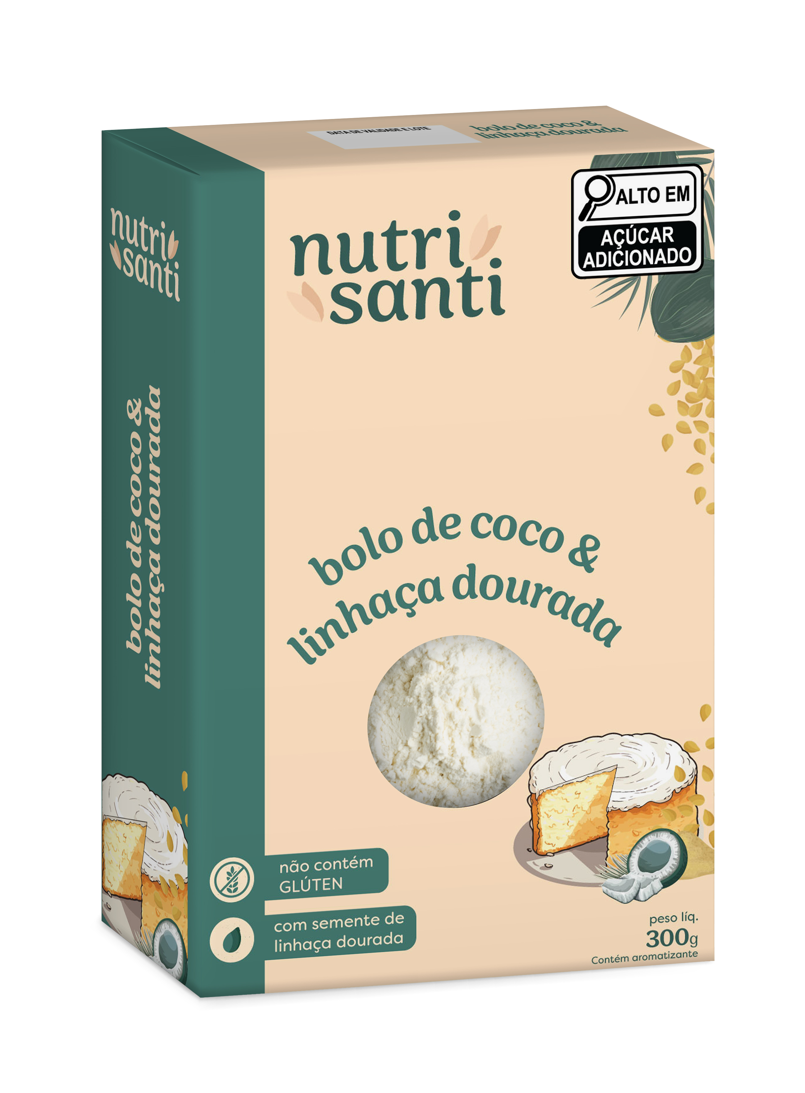 Bolo de Coco com Semente de Linhaça Dourada Trisanti 300g