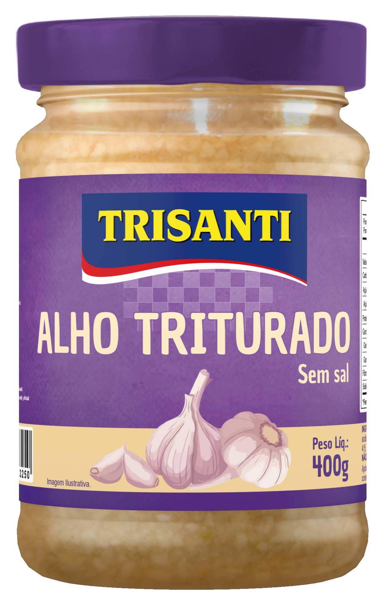 Alho Triturado Sem Sal Trisanti 400g