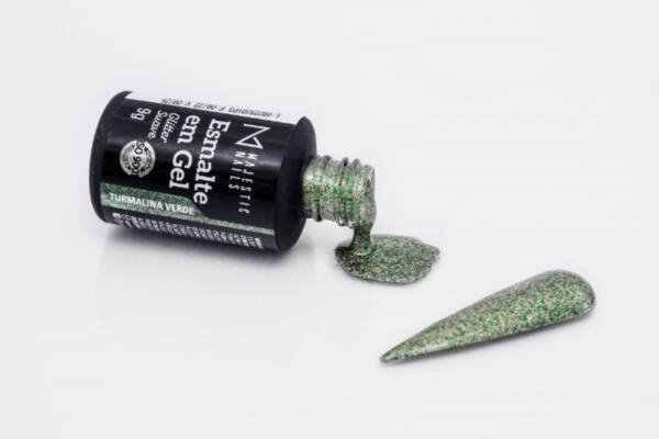 Esmalte Em Gel Glitter Turmalina Verde 9g – Majestic Nails